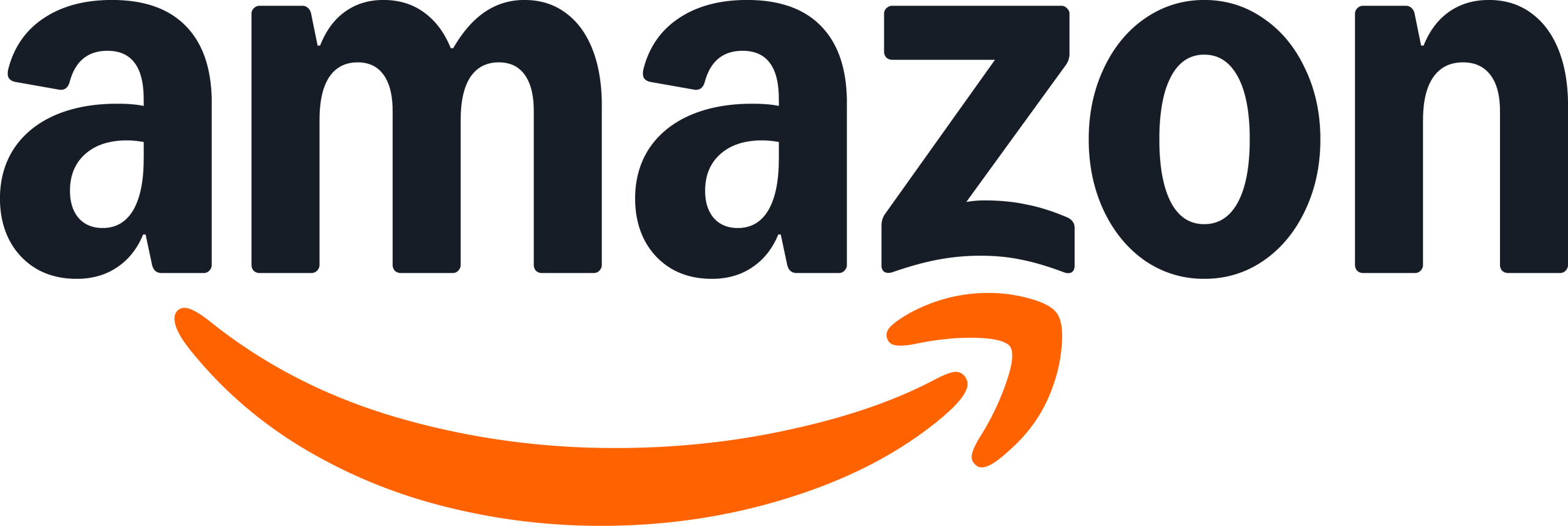 amazon logo squid ink smile orange
